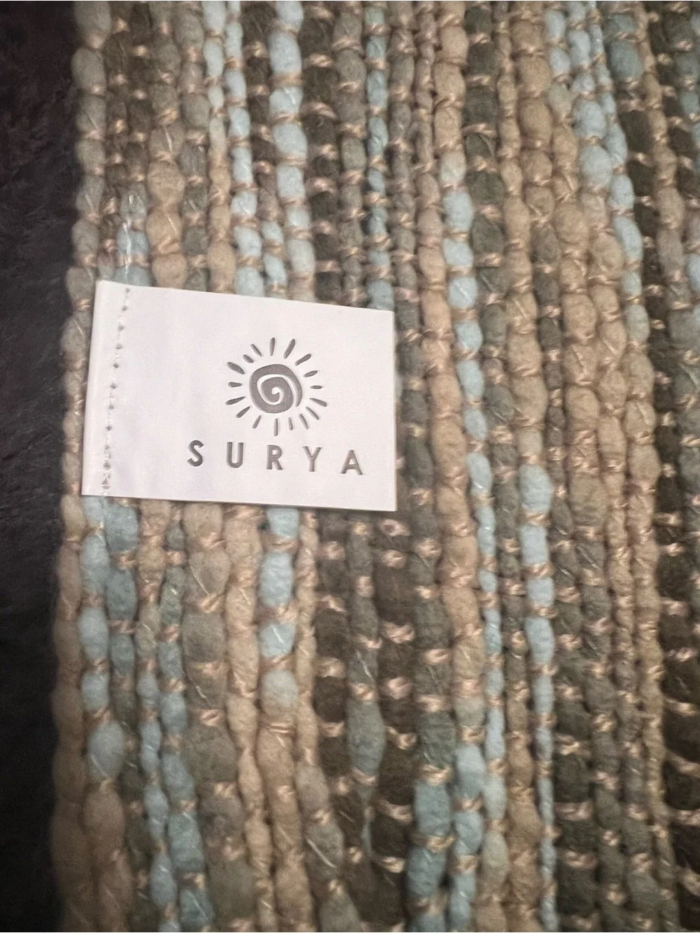 Surya Teegan Woven Acrylic Throw Blanket 76x56 Multi Color Fringe Rustic